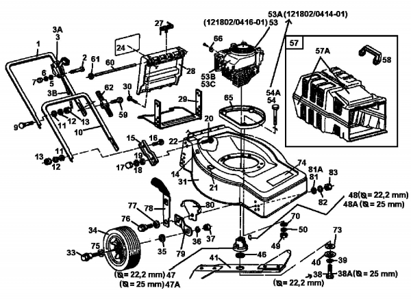 Ersatzteile Gutbrod Motormäher Eco B Typ: 02894.06  (1993) Grundgerät