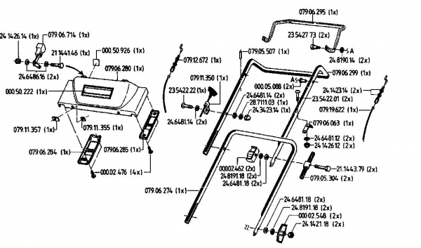Ersatzteile Gutbrod Motormäher mit Antrieb HB 48 RL Typ: 02815.01  (1993) Holm