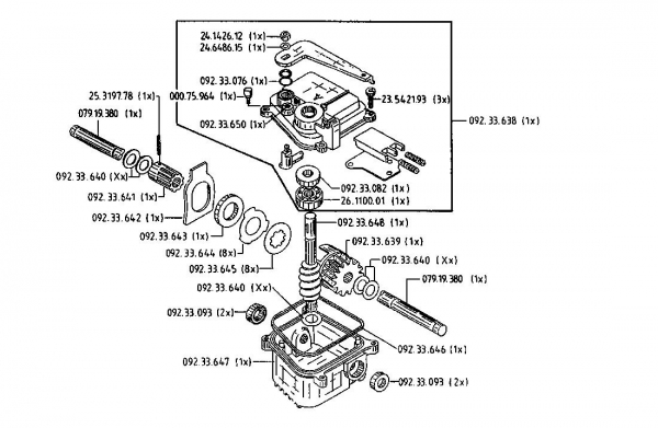 Ersatzteile Gutbrod Motormäher mit Antrieb HB 48 RL Typ: 02815.01  (1993) Getriebe