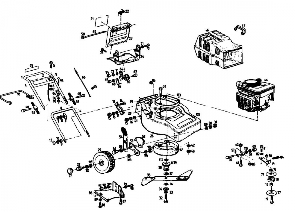 Ersatzteile Gutbrod Motormäher mit Antrieb Turbo HBSR-2 T Typ: 04011.09  (1993) Grundgerät