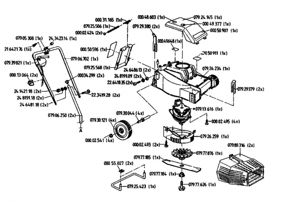 Ersatzteile Gutbrod Elektromäher Darling Typ: 02810.07  (1993) Grundgerät