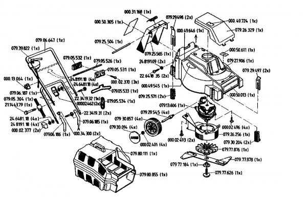 Ersatzteile Gutbrod Elektromäher HE 40 Typ: 02806.09  (1993) Grundgerät