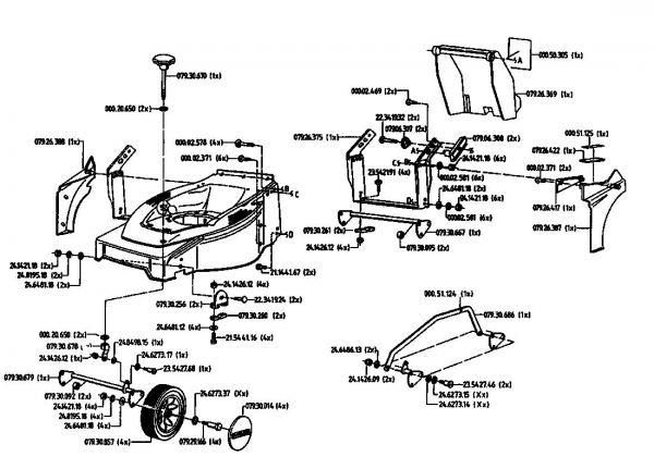 Ersatzteile Gutbrod Elektromäher HE 48 L Typ: 02817.01  (1993) Grundgerät
