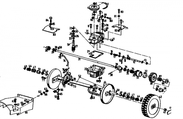 Ersatzteile Gutbrod Motormäher mit Antrieb MH 454 RB Typ: 04022.05  (1993) Getriebe