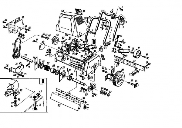 Ersatzteile Gutbrod Elektrovertikutierer VE 35 Typ: 02645.09  (1993) Grundgerät