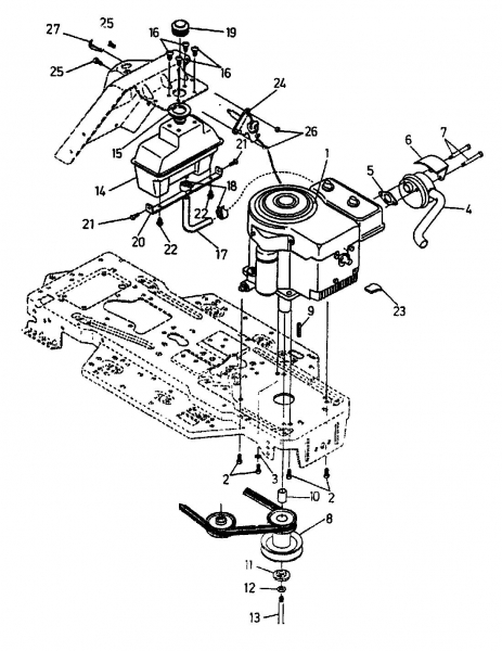 Ersatzteile Gutbrod Rasentraktoren RSB 100-12 Typ: 04015.02  (1993) Motorkeilriemenscheibe
