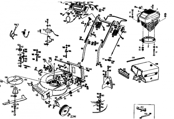 Ersatzteile Gutbrod Motormäher mit Antrieb MH 454 RB Typ: 04006.07  (1993) Grundgerät