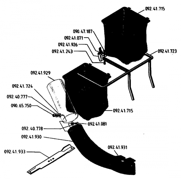 Ersatzteile Gutbrod Rasentraktoren RSB 80-10 Typ: 04015.09  (1994) Grasfangkorb