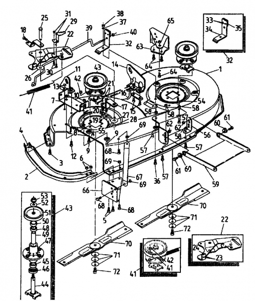 Ersatzteile Gutbrod Rasentraktoren RSB 100-12 Typ: 00097.05  (1994) Mähwerk 100cm