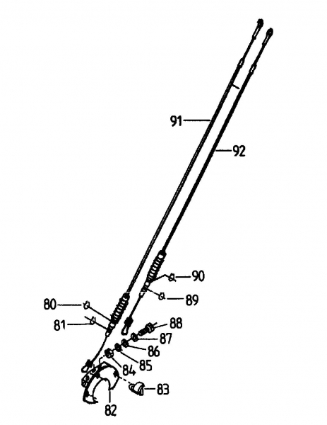 Ersatzteile Gutbrod Motorhacken MK 90-50 Typ: 07520.02  (1994) Bowdenzüge