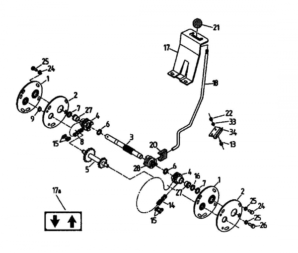 Ersatzteile Gutbrod Balkenmäher BM 107 Typ: 07517.03  (1994) Schalthebel