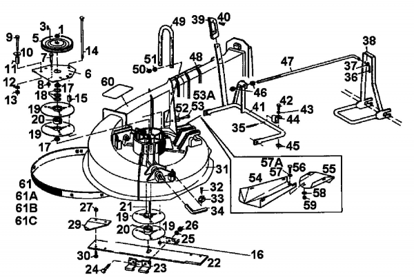 Ersatzteile Gutbrod Rasentraktoren Sprint 1000 E Typ: 02840.07  (1994) Mähwerk 66cm