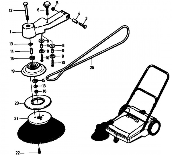 Ersatzteile Gutbrod Handkehrmaschinen B 77 Typ: 02067.03  (1994) Seitenbesen