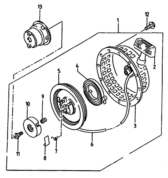 Ersatzteile Gutbrod Motorhacken MB 62-52 KA Typ: 07518.03  (1994) Reversierstarter