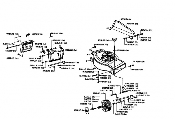 Ersatzteile Golf Elektromäher 445 HLES Typ: 02841.09  (1994) Grundgerät