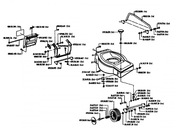 Ersatzteile Golf Motormäher 445 HLS 4 Typ: 02842.08  (1994) Grundgerät