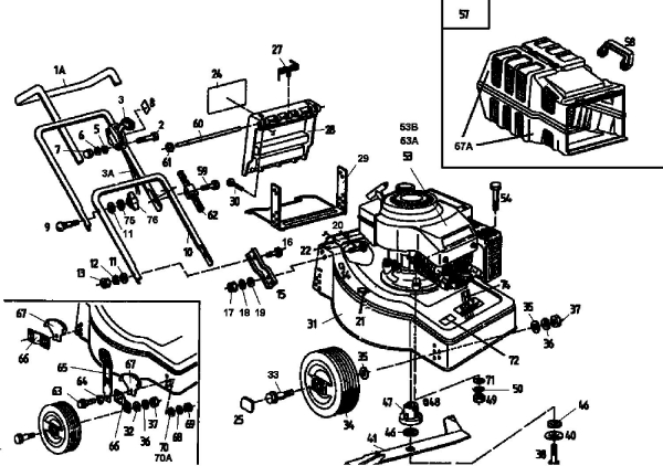 Ersatzteile Golf Motormäher Golf HBL Typ: 02813.05  (1994) Grundgerät