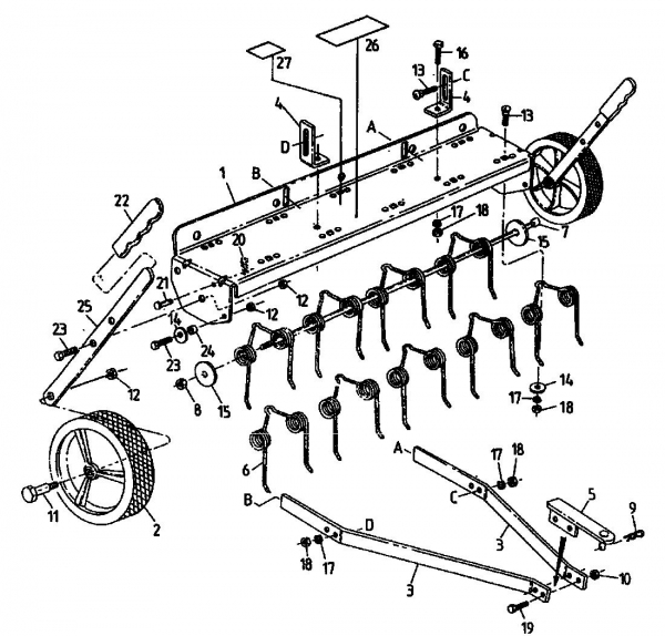 Ersatzteile Zubehör Garten- und Rasentraktoren Rasenlüfter RSK 100 Typ: 04012.05  (1994) Grundgerät