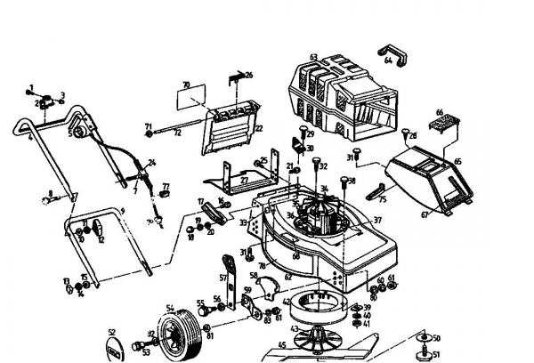 Ersatzteile Golf Elektromäher 445 HLE Typ: 02841.08  (1994) Grundgerät