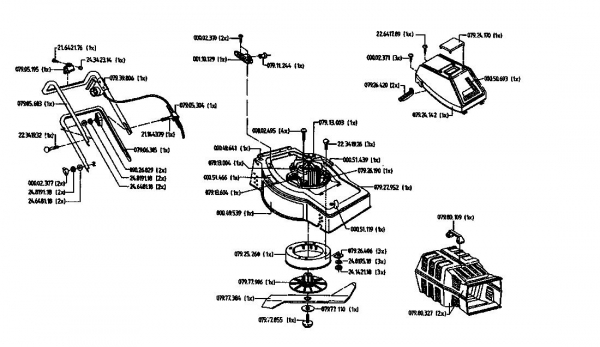 Ersatzteile Golf Elektromäher 445 HLES Typ: 02841.09  (1994) Grundgerät