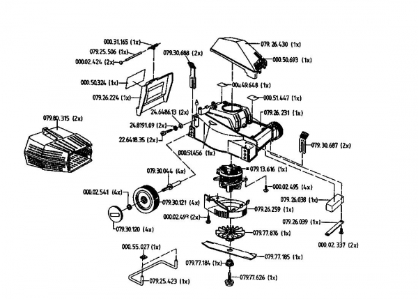 Ersatzteile Golf Elektromäher 232 HE Typ: 02823.01  (1994) Grundgerät