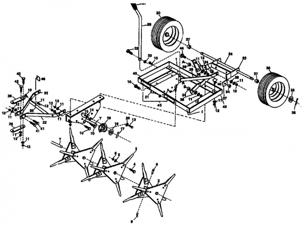 Ersatzteile Zubehör Garten- und Rasentraktoren Rasenlüfter RL 100-18 Typ: 04012.02  (1994) Grundgerät