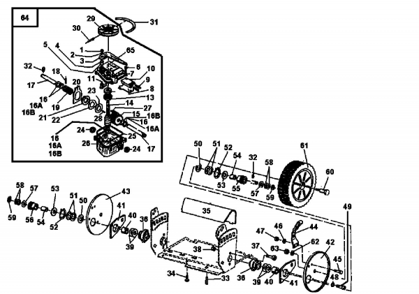 Ersatzteile Gutbrod Motormäher mit Antrieb Eco BR Typ: 04021.08  (1994) Getriebe, Räder