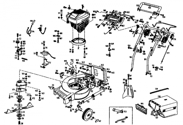 Ersatzteile Gutbrod Motormäher mit Antrieb MH 454 RSEB Typ: 04024.01  (1994) Grundgerät