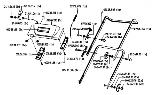 Ersatzteile Gutbrod Motormäher HB 48 L Typ: 02814.01  (1994) Holm