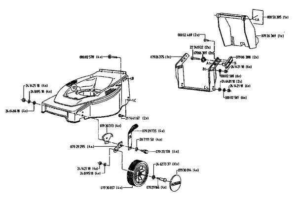 Ersatzteile Gutbrod Elektromäher HE 48 Typ: 02817.02  (1994) Grundgerät