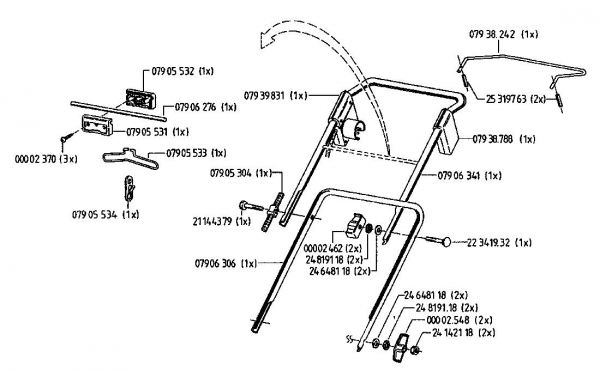 Ersatzteile Gutbrod Elektromäher HE 48 Typ: 02817.02  (1994) Holm