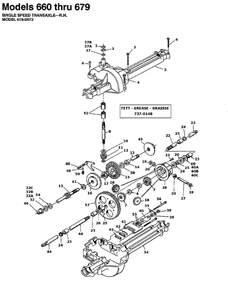 Ersatzteile MTD Rasentraktor 11/30 Typ: 133C679C600  (1993) Getriebe 