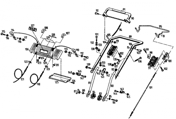 Ersatzteile Gutbrod Motormäher mit Antrieb MH 454 RV Typ: 04024.04  (1995) Holm
