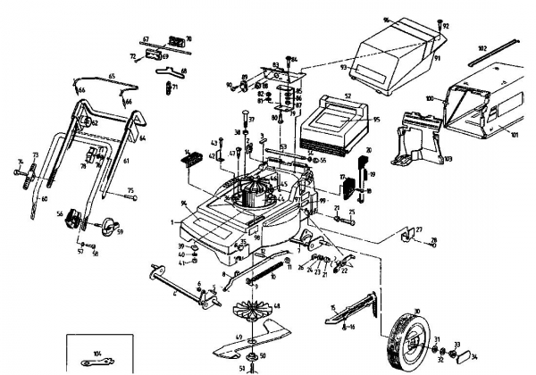 Ersatzteile Gutbrod Elektromäher MHE 400 Typ: 04019.03  (1995) Grundgerät