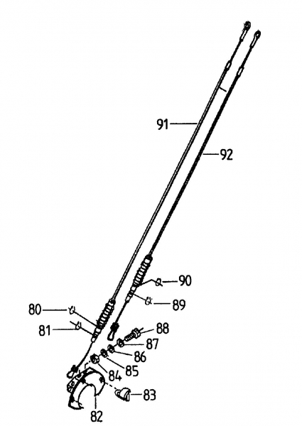 Ersatzteile Gutbrod Motorhacken MK 90-50 Typ: 07520.02  (1995) Bowdenzüge