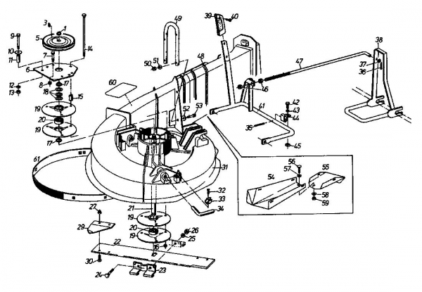 Ersatzteile Gutbrod Rasentraktoren Sprint 1002 E Typ: 02840.08  (1995) Mähwerk 66cm