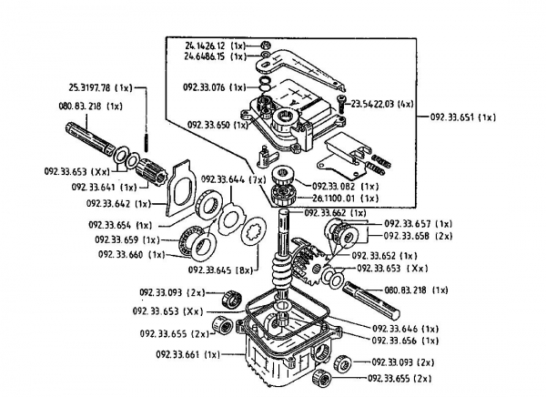 Ersatzteile Gutbrod Balkenmäher BM 700 Typ: 07510.04  (1995) Getriebe