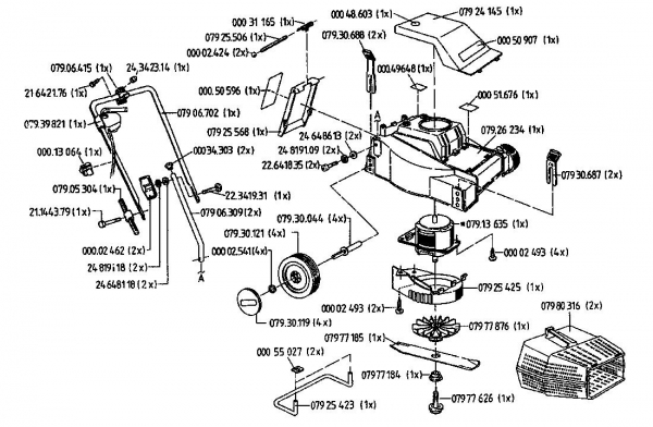 Ersatzteile Gutbrod Elektromäher Darling Typ: 02819.04  (1995) Grundgerät
