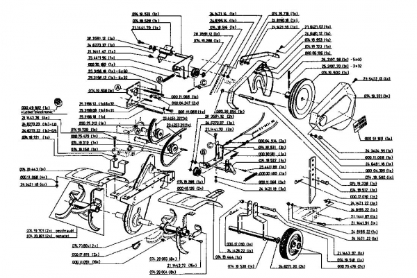 Ersatzteile Gutbrod Motorhacken MB 62-52 Typ: 07518.02  (1995) Grundgerät