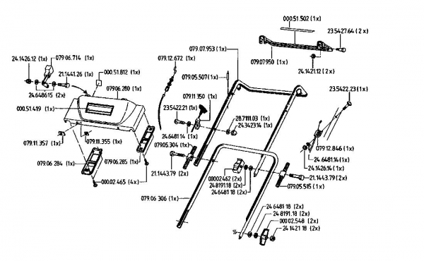 Ersatzteile Gutbrod Motormäher HB 48 L Typ: 02814.06  (1995) Holm