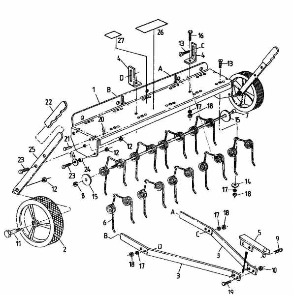 Ersatzteile Zubehör Garten- und Rasentraktoren Rasenlüfter RSK 100 Typ: 04012.05  (1995) Grundgerät