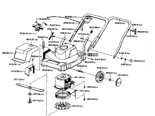 Ersatzteile Golf Elektromäher 130 SE Typ: 02804.01  (1995) Grundgerät