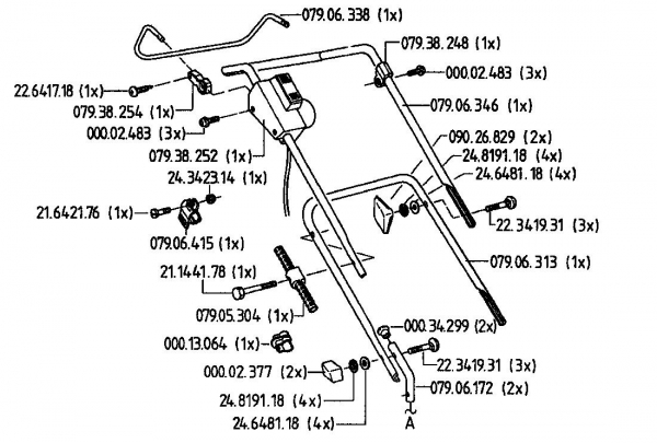 Ersatzteile Golf Elektromäher 232 HE Typ: 02823.06  (1995) Holm