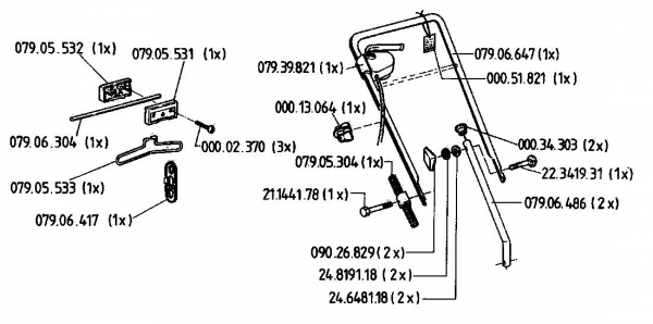 Ersatzteile Floraself Elektromäher 932 E Typ: 02823.08  (1995) Holm