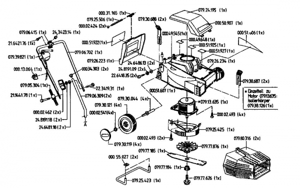 Ersatzteile Golf Elektromäher Darling 900 Typ: 04027.02  (1995) Grundgerät