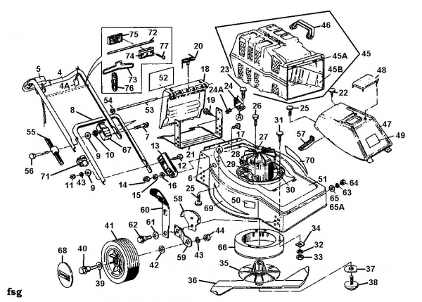 Ersatzteile Floraself Elektromäher 1345 E Typ: 02824.05  (1995) Grundgerät
