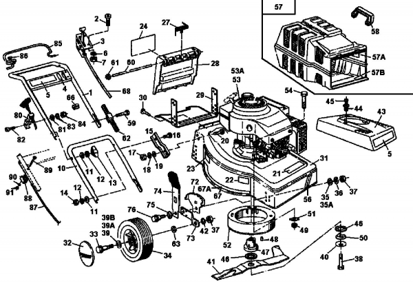 Ersatzteile Rasant Motormäher 45 BM Typ: 04038.04  (1995) Grundgerät