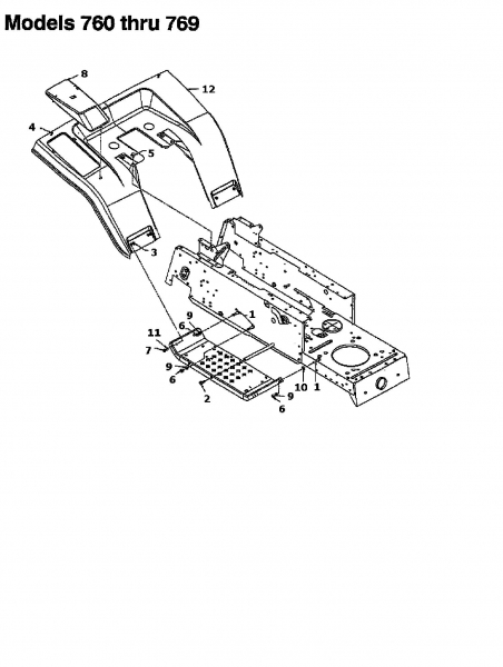 Ersatzteile MTD Rasentraktor 125/102 Typ: 135K761N602  (1995) Sitzwanne, Trittbrett 