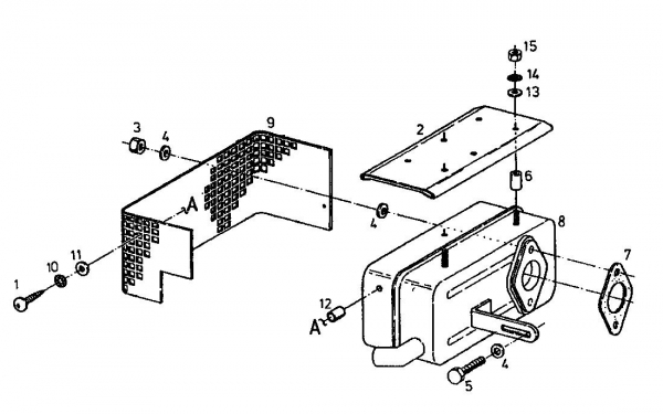Ersatzteile Gutbrod Balkenmäher BM 100-2/G Typ: 07508.06  (1996) Auspuff