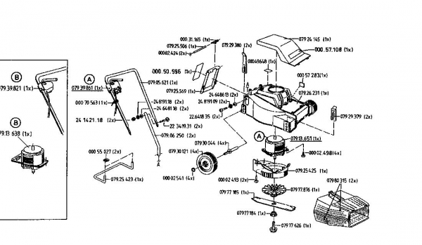 Ersatzteile Golf Elektromäher Fun Typ: 04039.05  (1996) Grundgerät